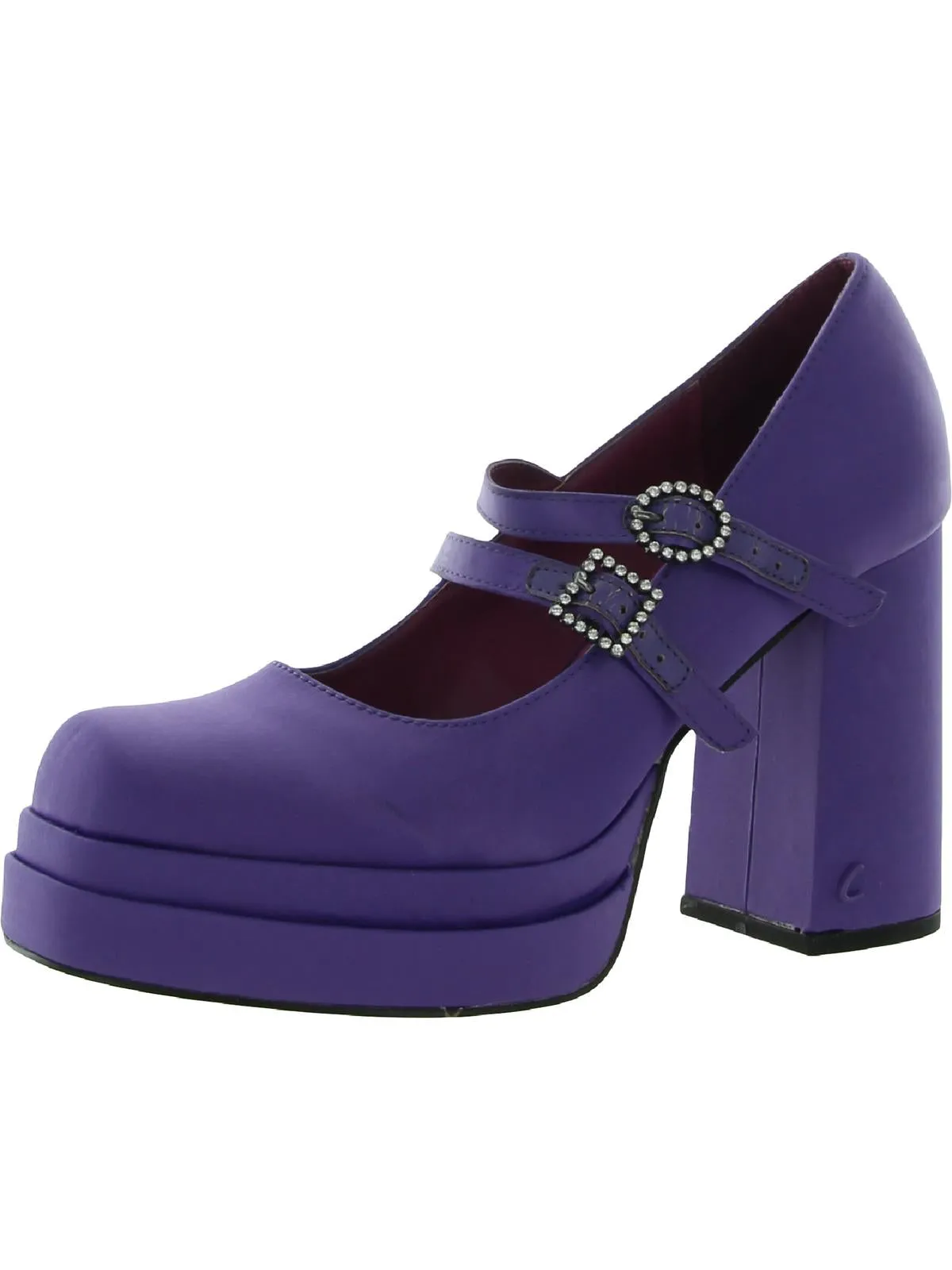 Pepper Jewel Womens Embellished Square Toe Mary Jane Heels