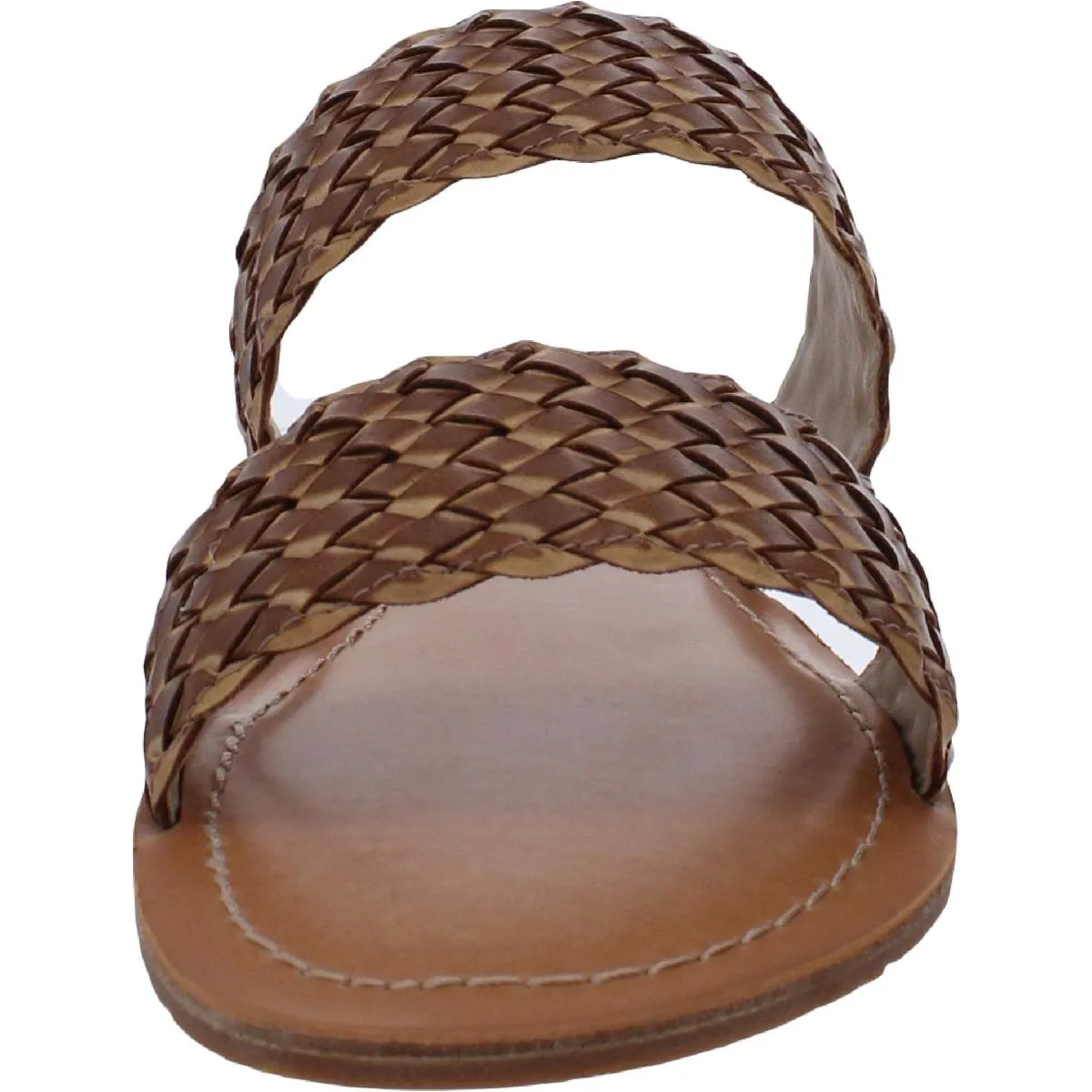 Perfectly Crafted Womens Vegan Leather Double Band Flat Sandals