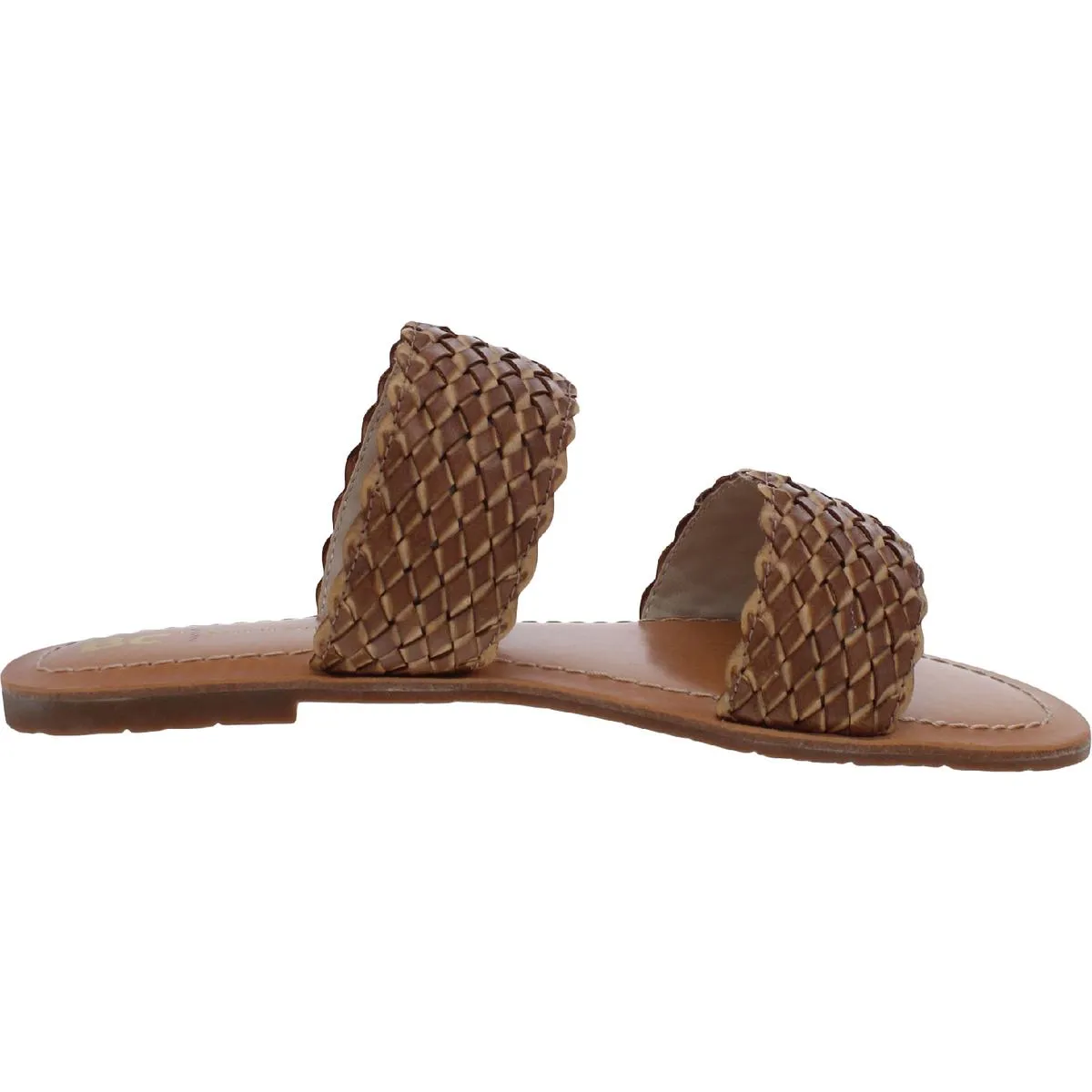 Perfectly Crafted Womens Vegan Leather Double Band Flat Sandals