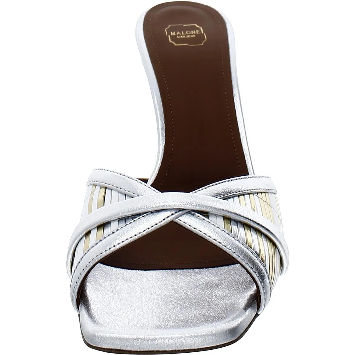 Perla  Womens Leather Slip On Mule Sandals