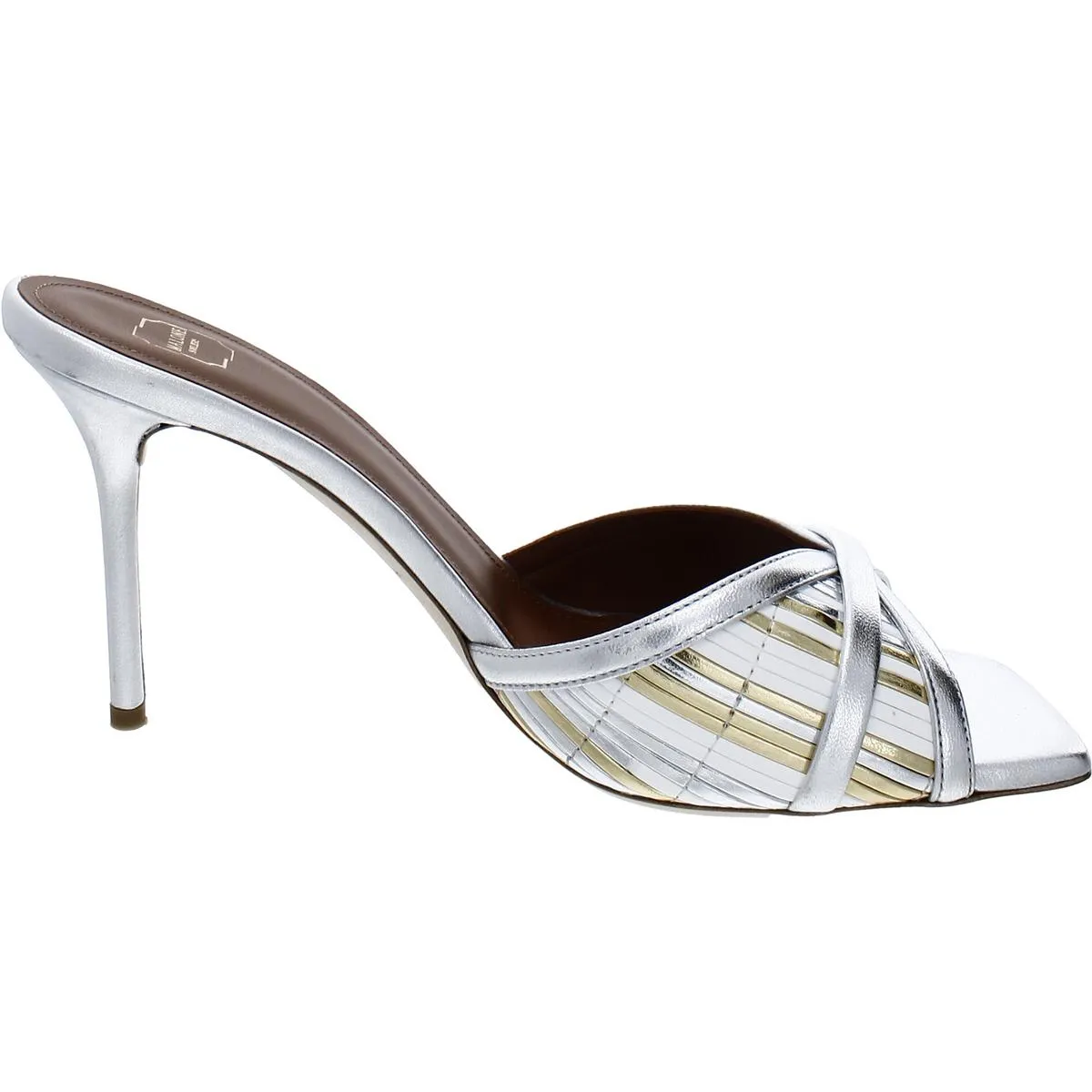 Perla  Womens Leather Slip On Mule Sandals