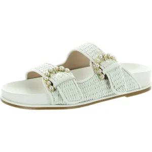 Piper Womens Buckle Woven Slide Sandals