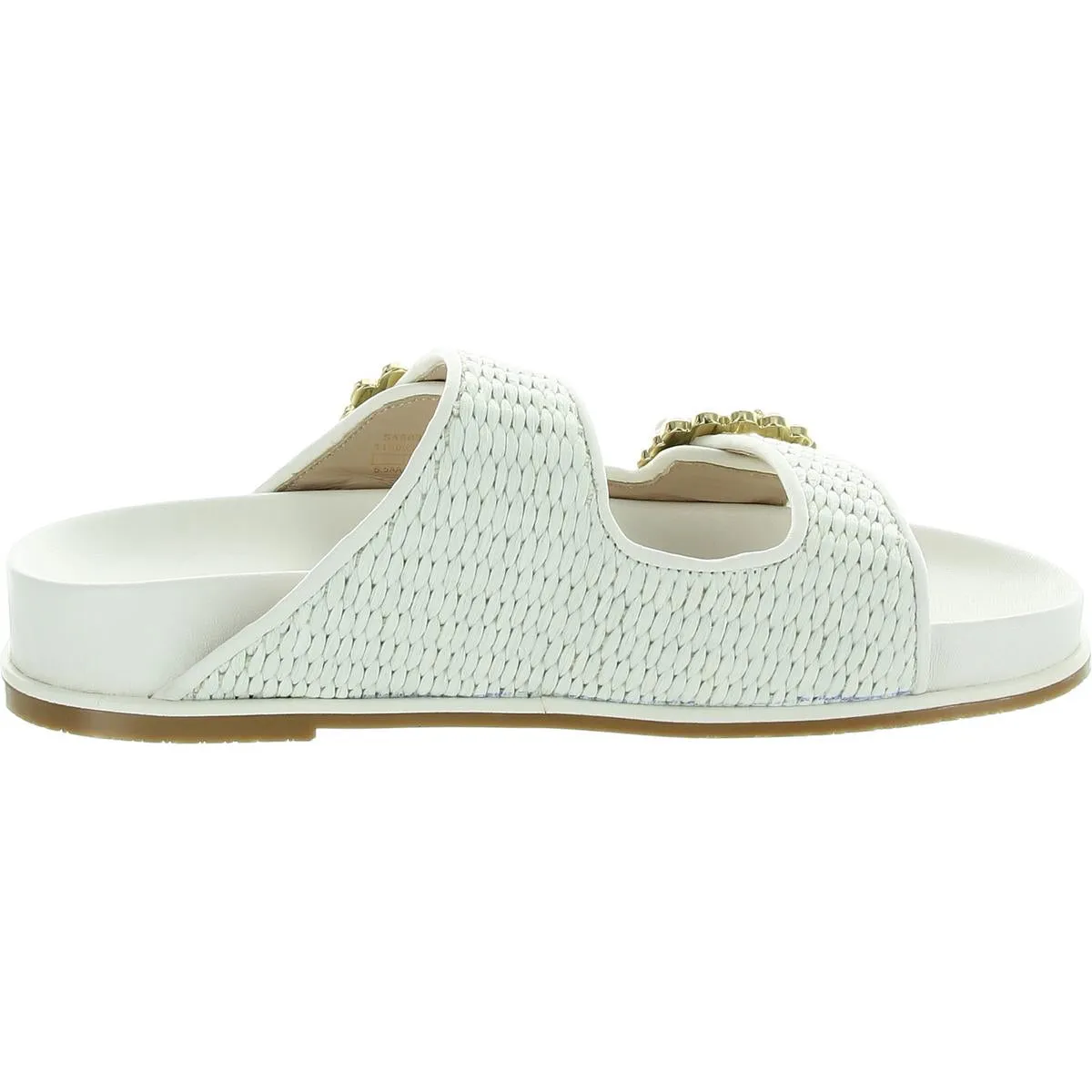 Piper Womens Buckle Woven Slide Sandals