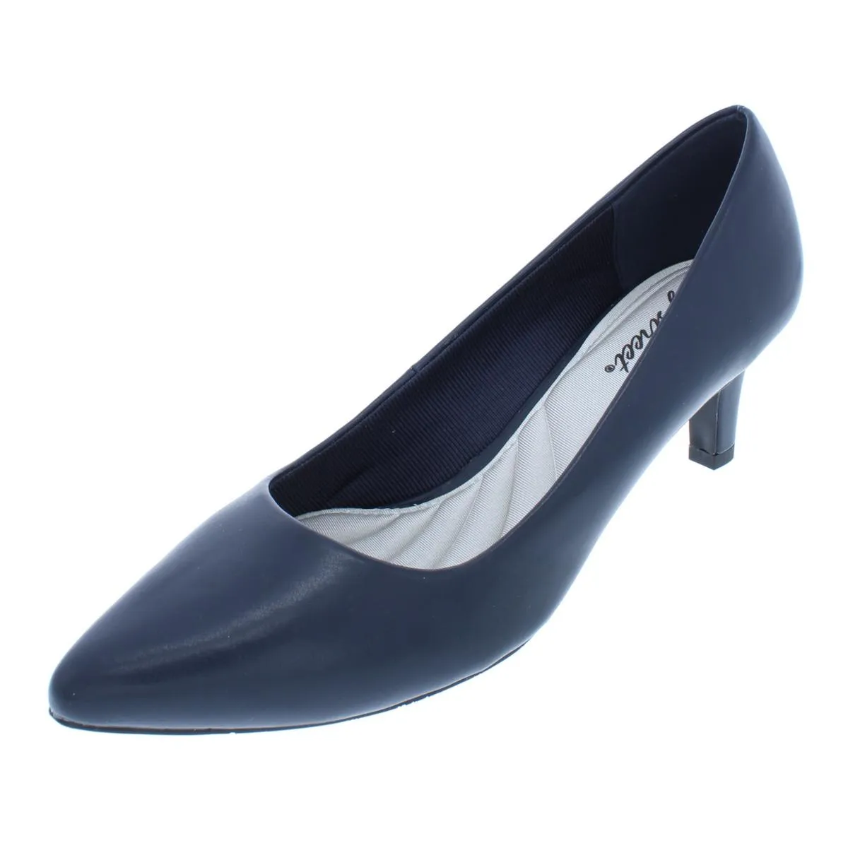 Pointe Womens Padded Insole Almond Toe Dress Pumps