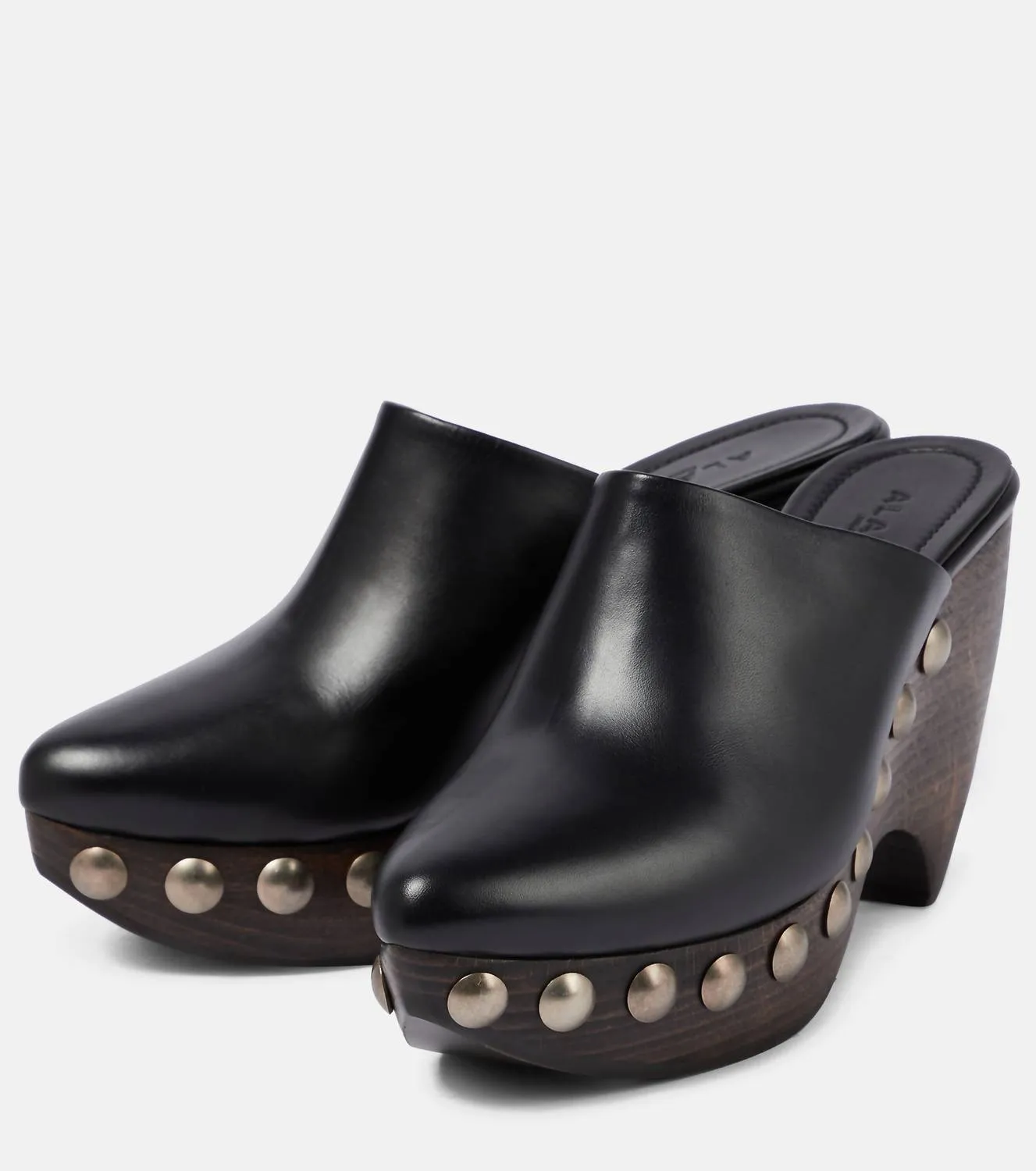 Preloved Women's Le Sabot Leather And Wood Clogs In Black