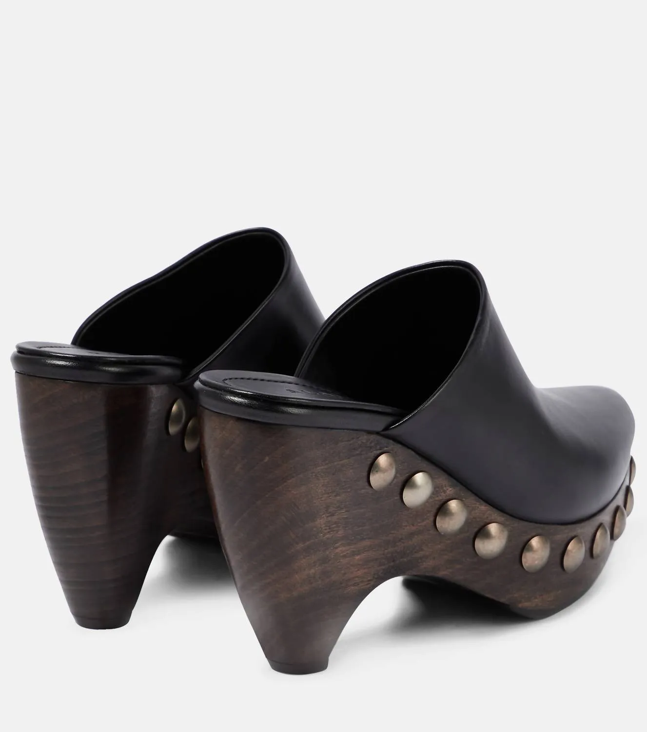 Preloved Women's Le Sabot Leather And Wood Clogs In Black