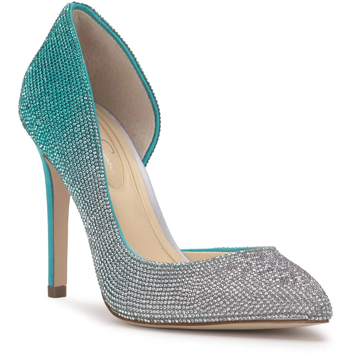 Prizma 8 HF Womens Rhinestone Ombre D'Orsay Heels
