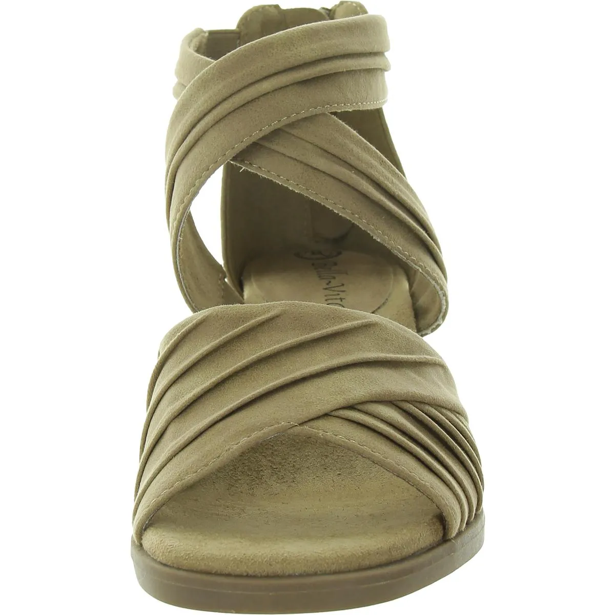 Quinnell Womens Criss-Cross Faux Suede Ankle Strap