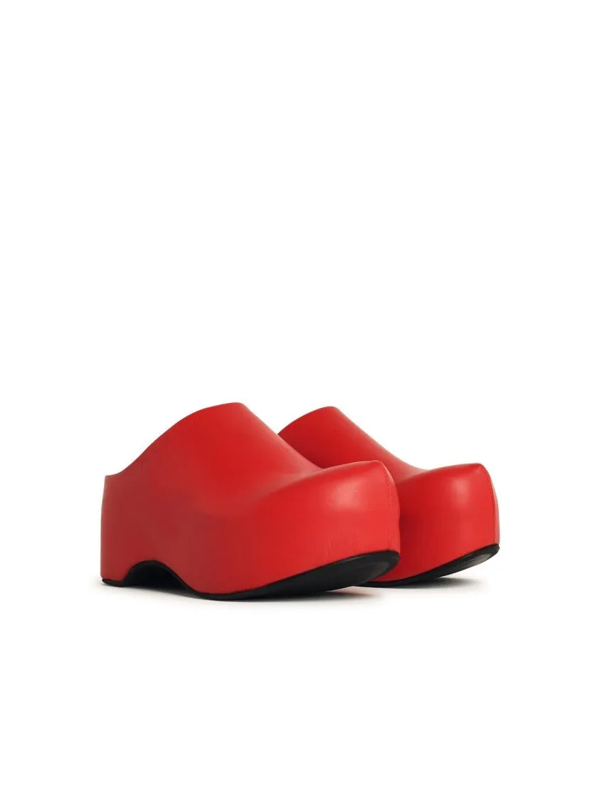 Red Leather Sabots