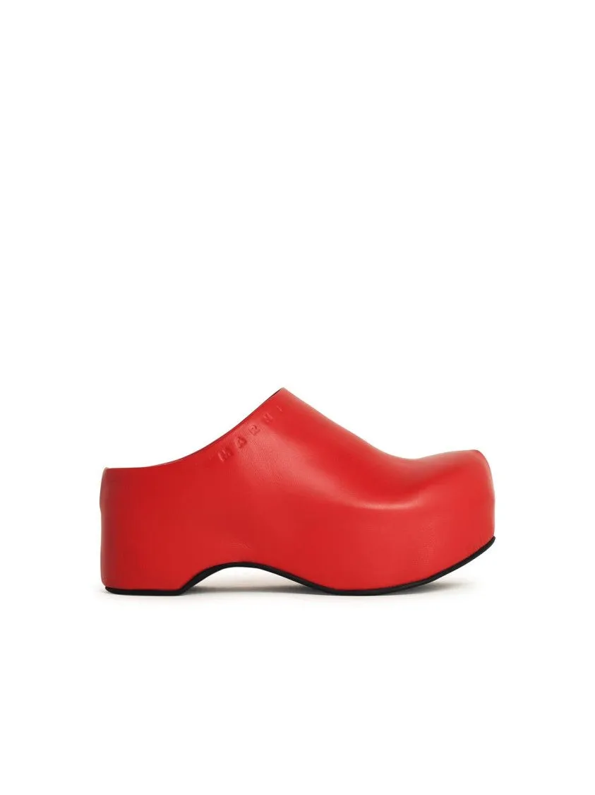 Red Leather Sabots