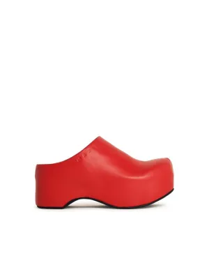 Red Leather Sabots