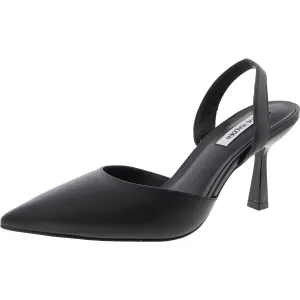 RIBBON Womens Faux Leather Slingback Heels