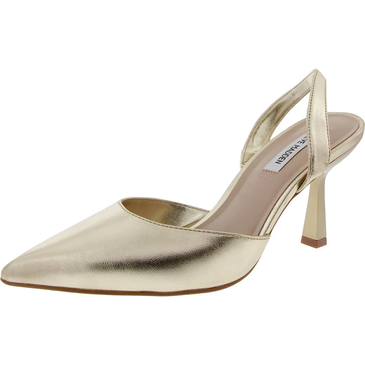 RIBBON Womens Faux Leather Slingback Heels