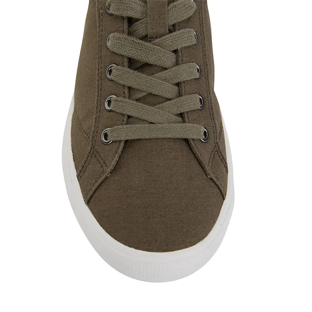 Riddle Sneaker in Khaki Canvas