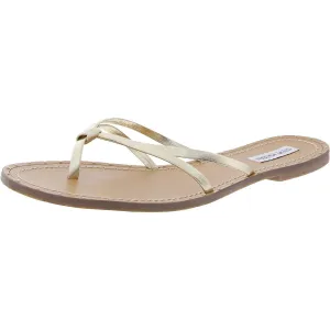 Rivera Womens Metallic Leather Thong Sandals