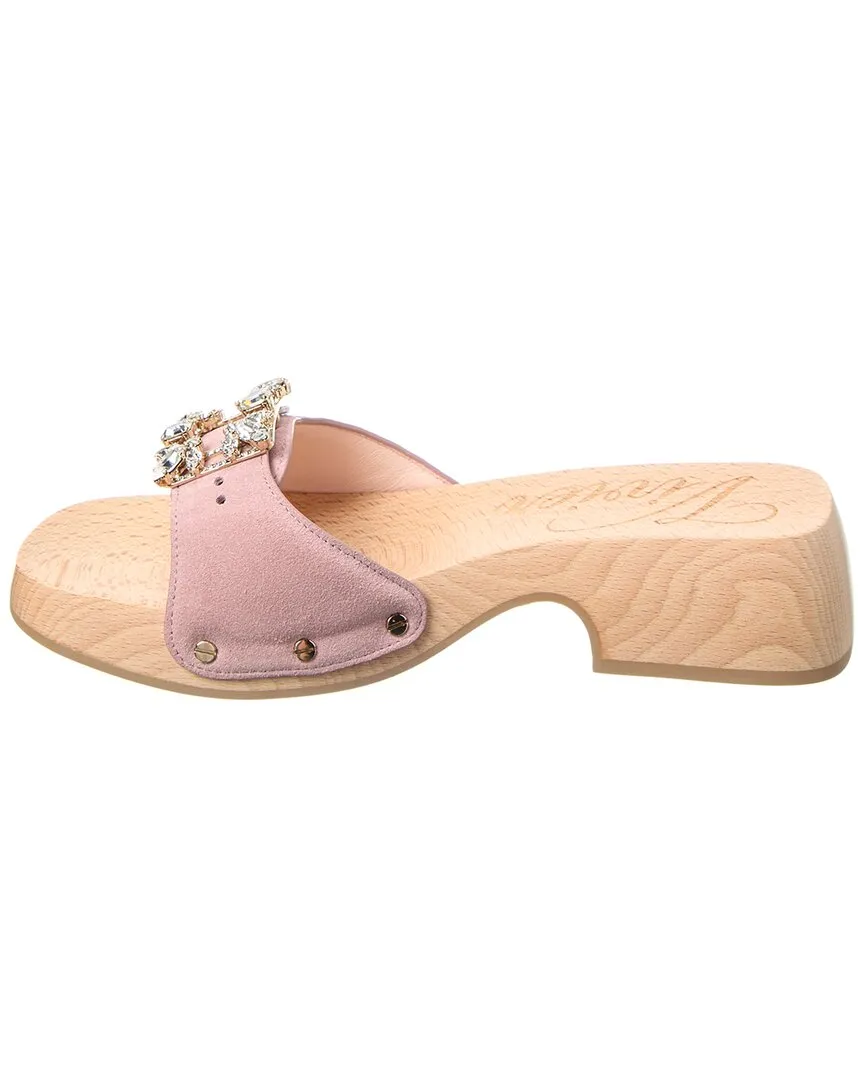 Roger Vivier Viv Clogs Suede Mule