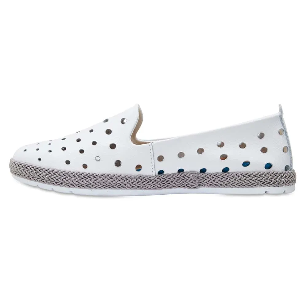 Roslyn Loafer in White Leather