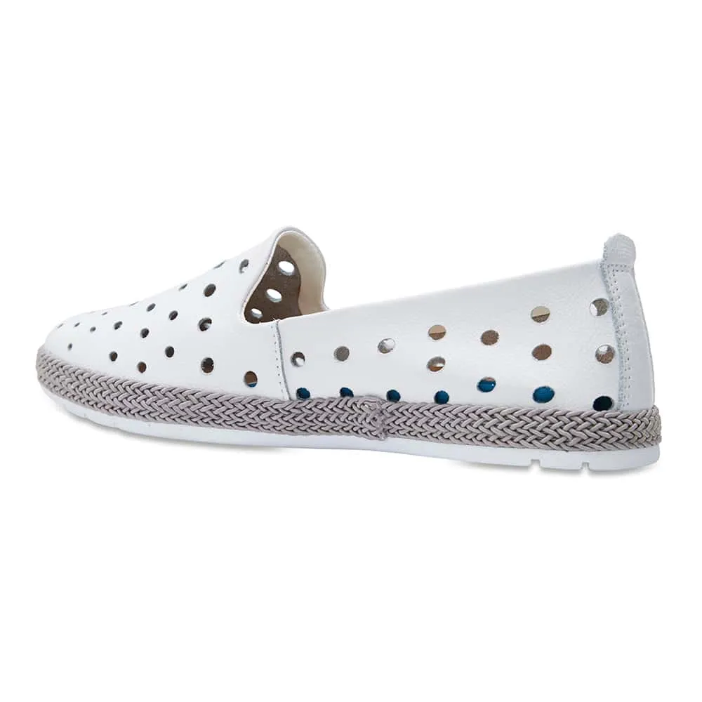 Roslyn Loafer in White Leather