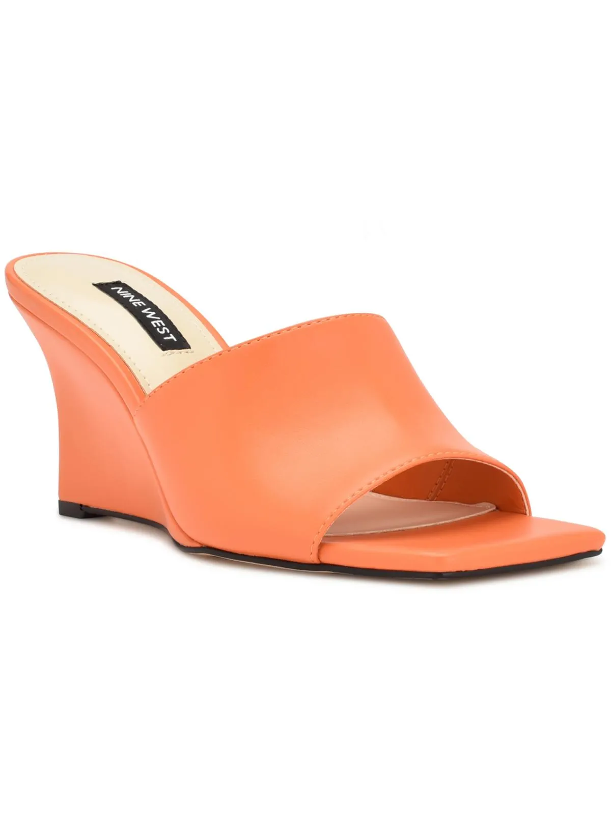 Rovah Womens Faux Leather Slip-On Slide Sandals