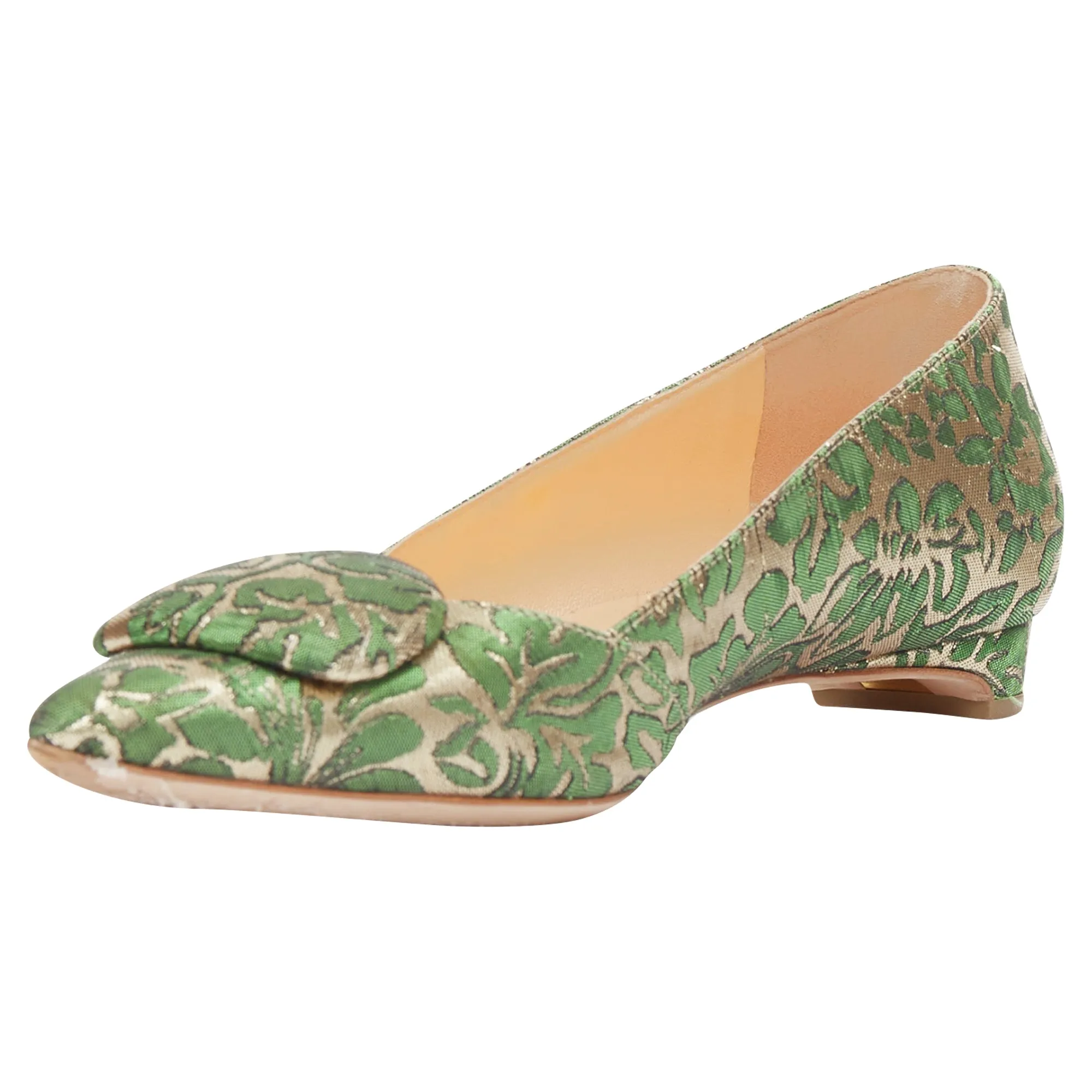 Rupert Sanderson Aga brocade embellished pointy flats