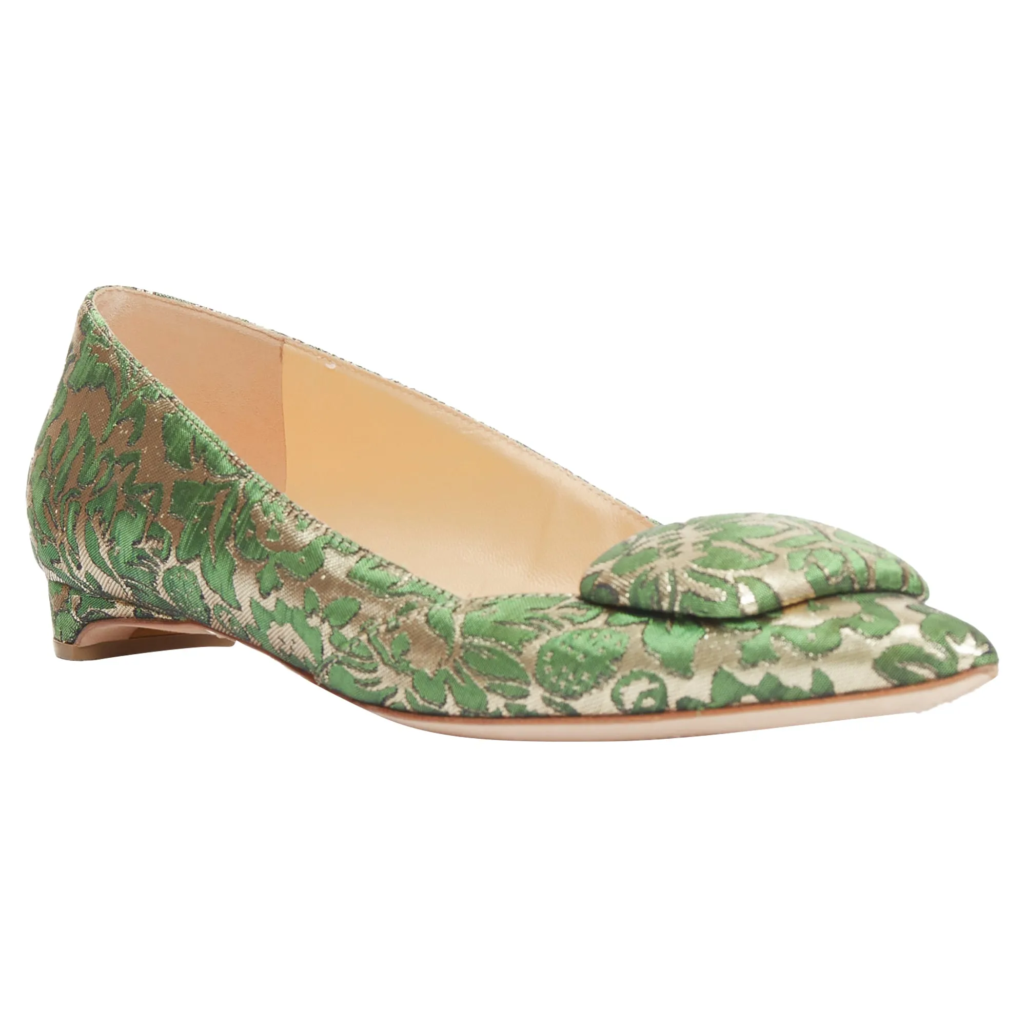 Rupert Sanderson Aga brocade embellished pointy flats