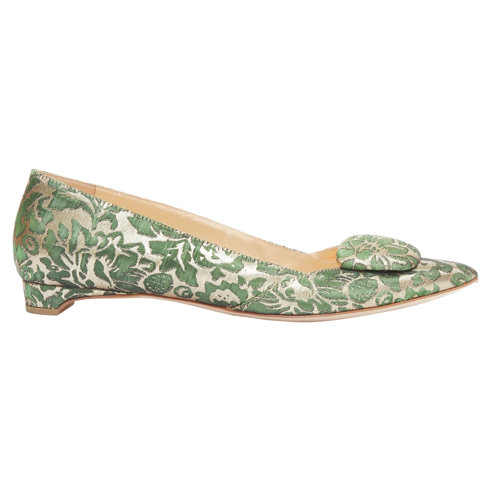 Rupert Sanderson Aga brocade embellished pointy flats