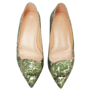 Rupert Sanderson Aga brocade embellished pointy flats
