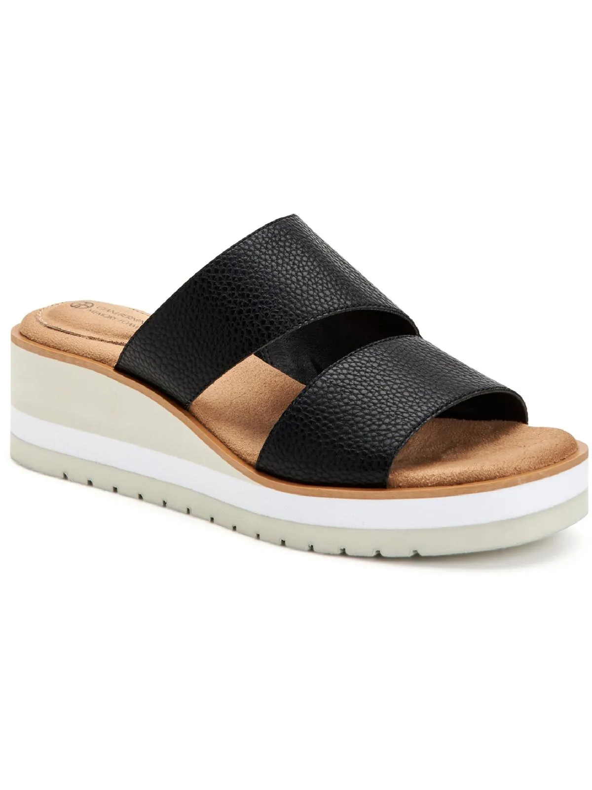 Ryerr Womens Solid Slip On Wedge Sandals