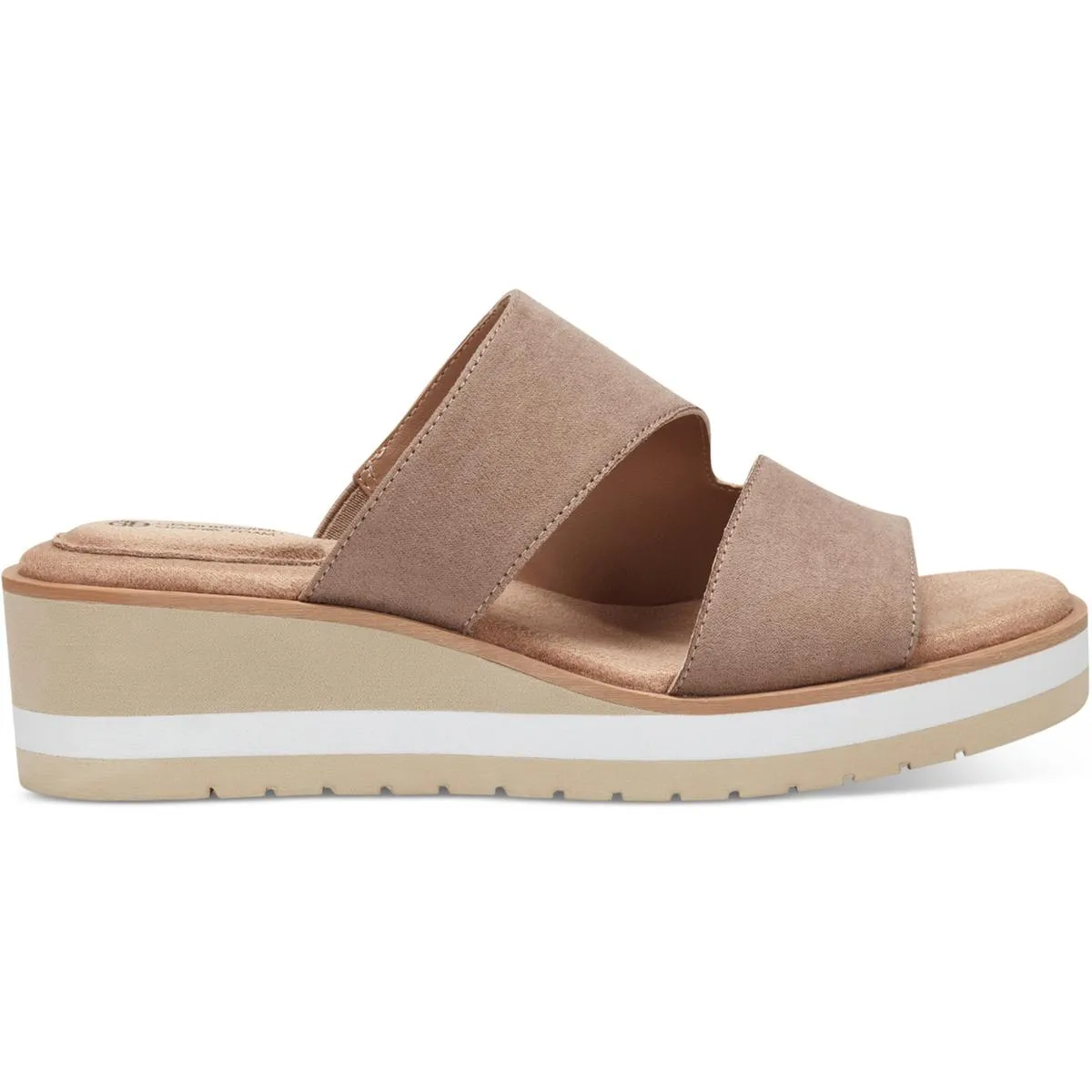 Ryerr Womens Solid Slip On Wedge Sandals