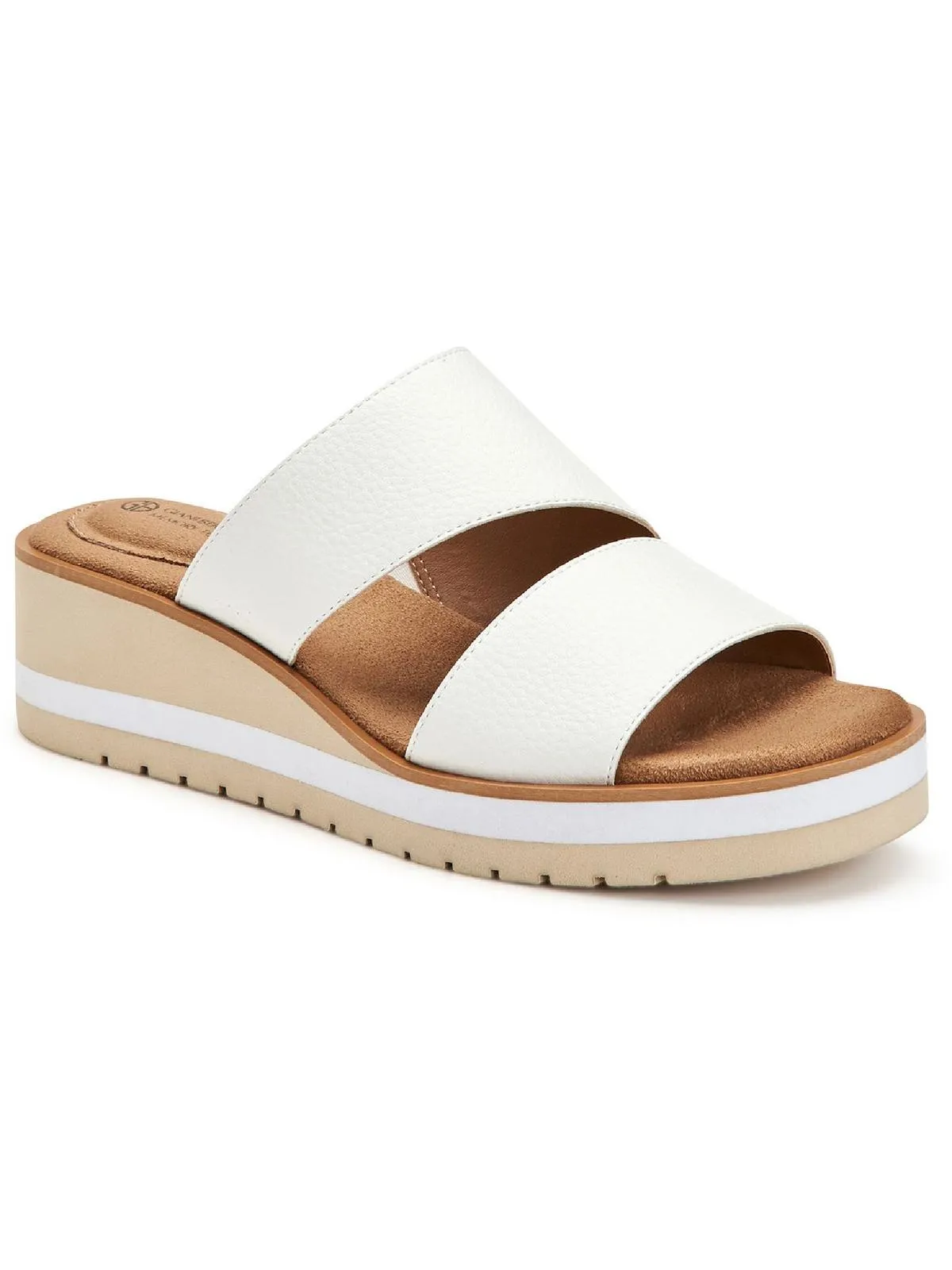 Ryerr Womens Solid Slip On Wedge Sandals