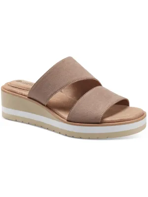 Ryerr Womens Solid Slip On Wedge Sandals