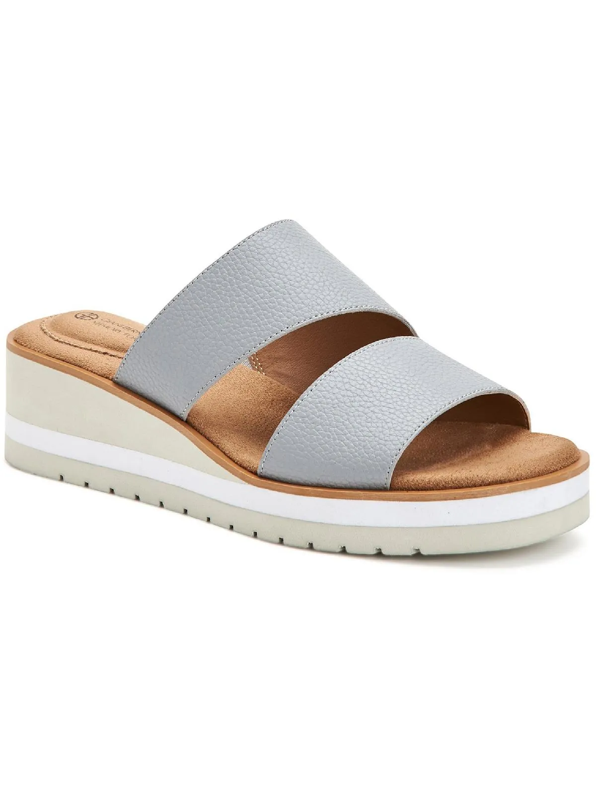 Ryerr Womens Solid Slip On Wedge Sandals