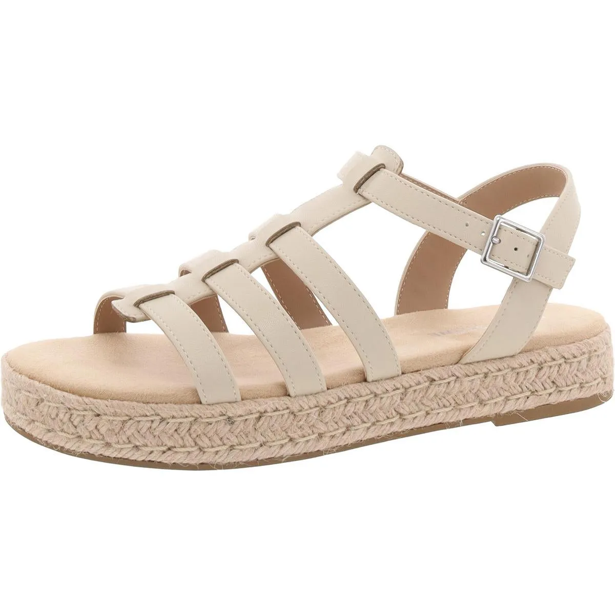 Rykerr Womens Faux Leather Strappy Fisherman Sandals