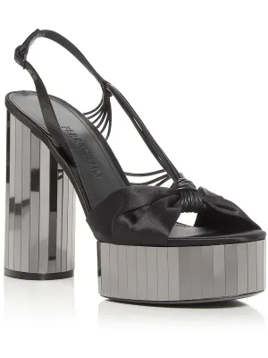 Sabina Womens Satin Dressy Platform Sandals