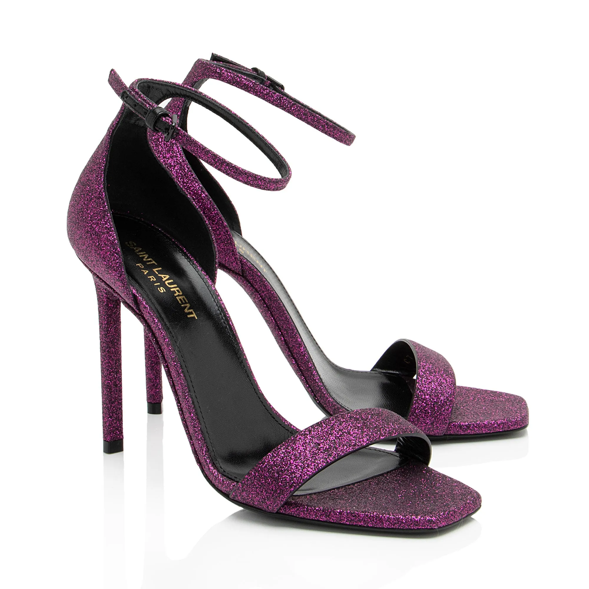 Saint Laurent Glitter Amber Sandals