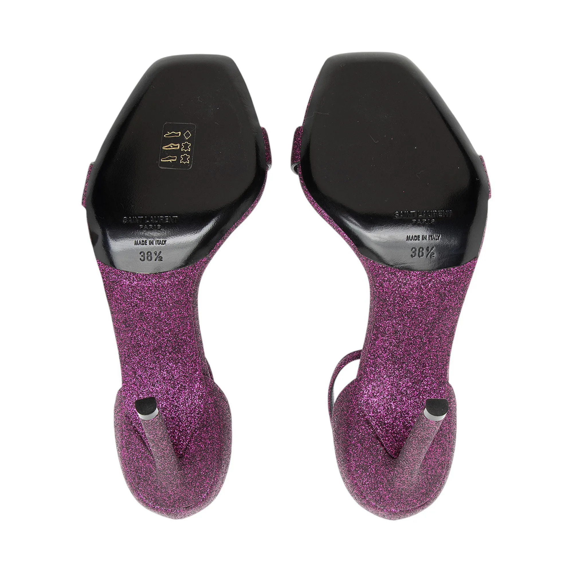 Saint Laurent Glitter Amber Sandals