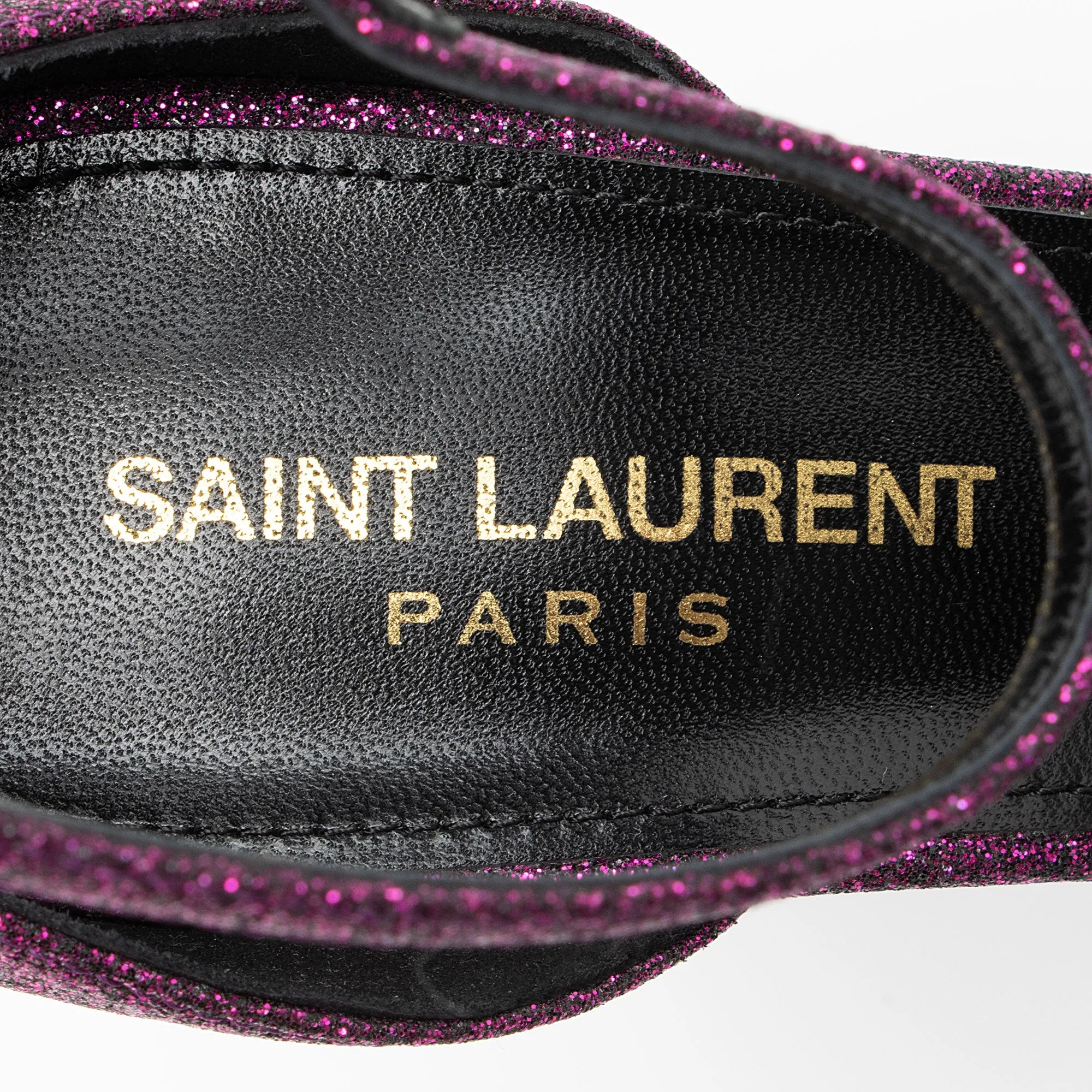 Saint Laurent Glitter Amber Sandals