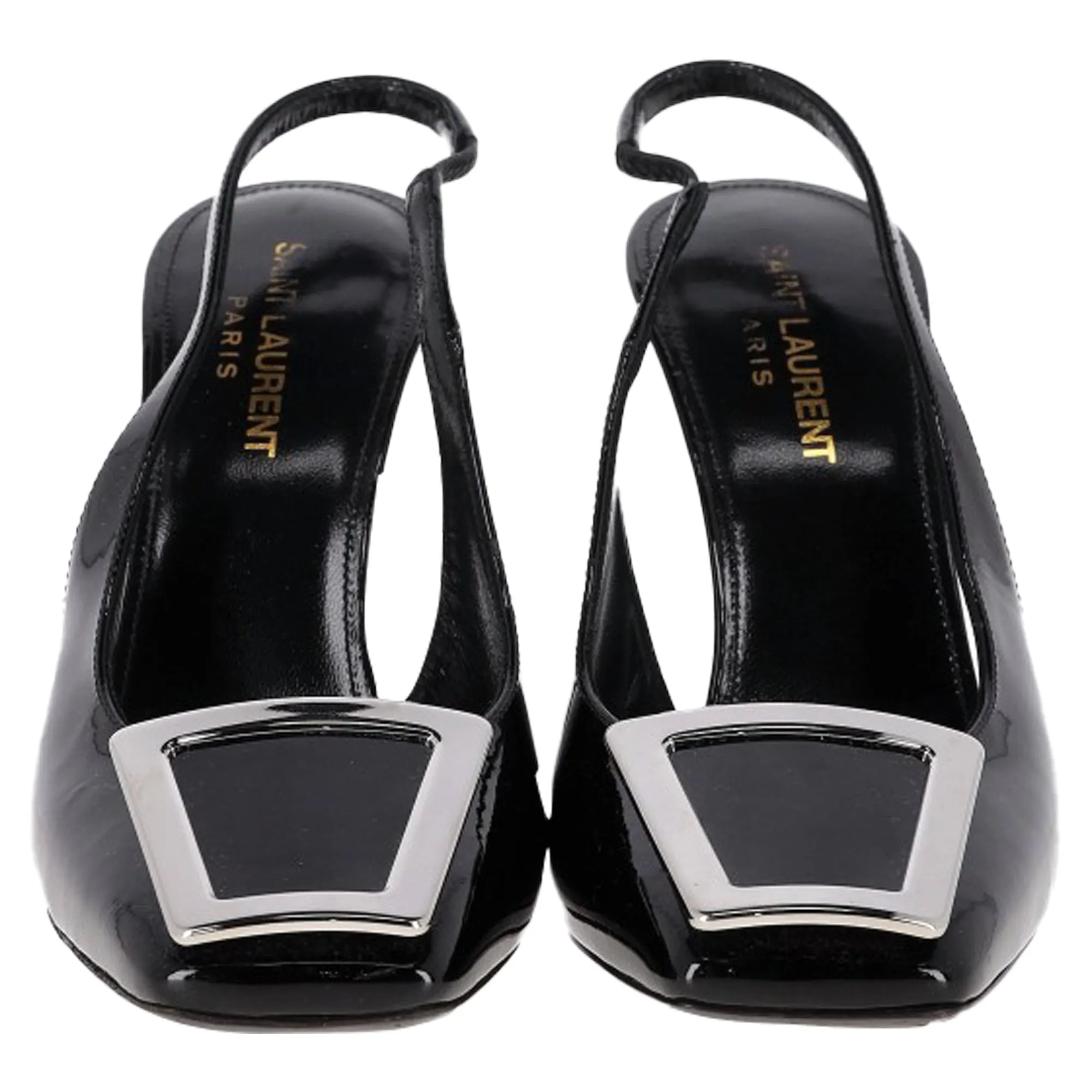 Saint Laurent Pablo Slingback Pumps in Black Leather
