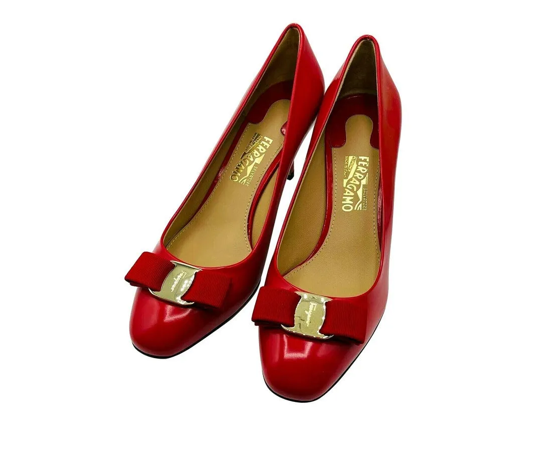 Salvatore Ferragamo Women's  Leather Bow Heel Pump