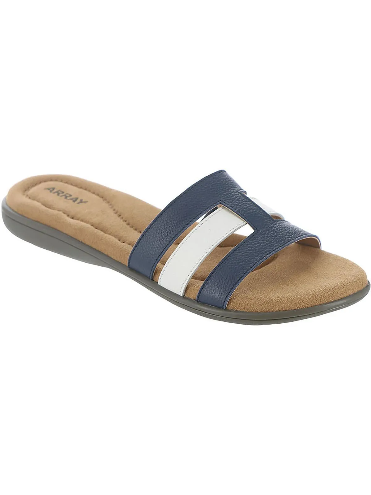 Sarasota  Womens Leather Slip On Slide Sandals