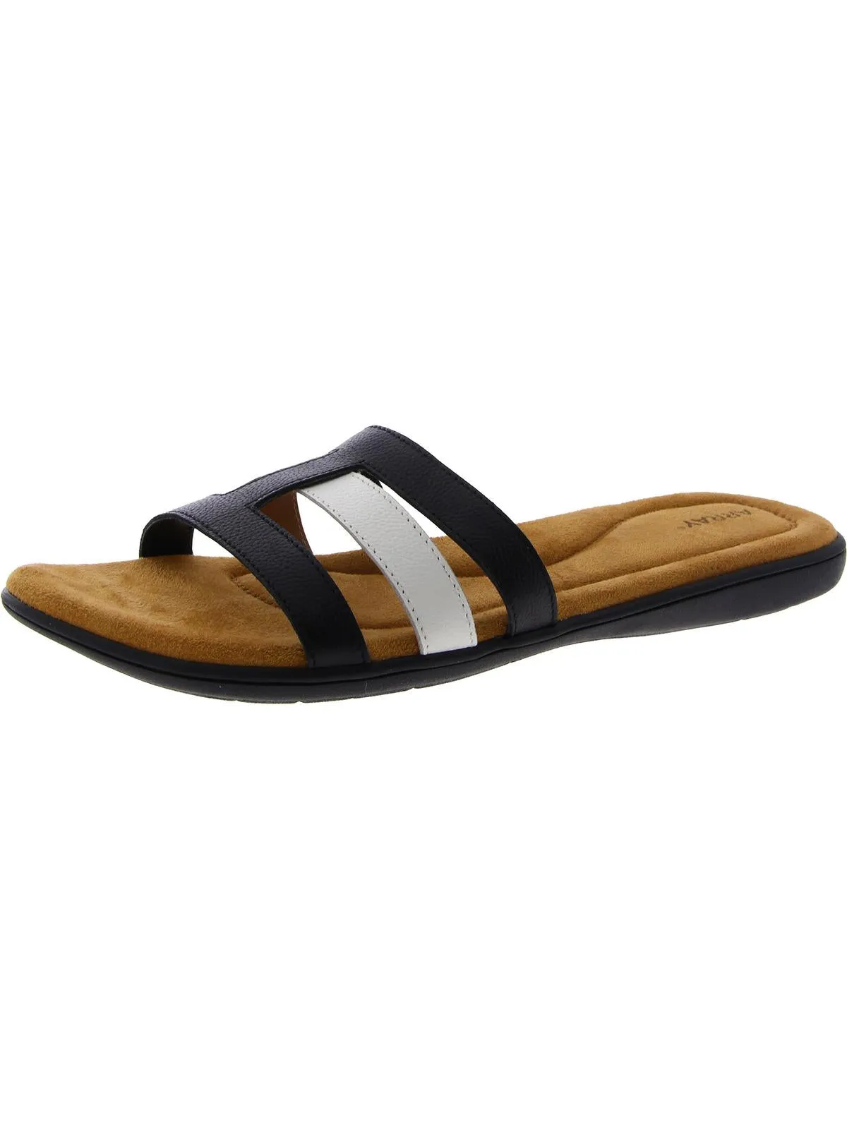 Sarasota  Womens Leather Slip On Slide Sandals