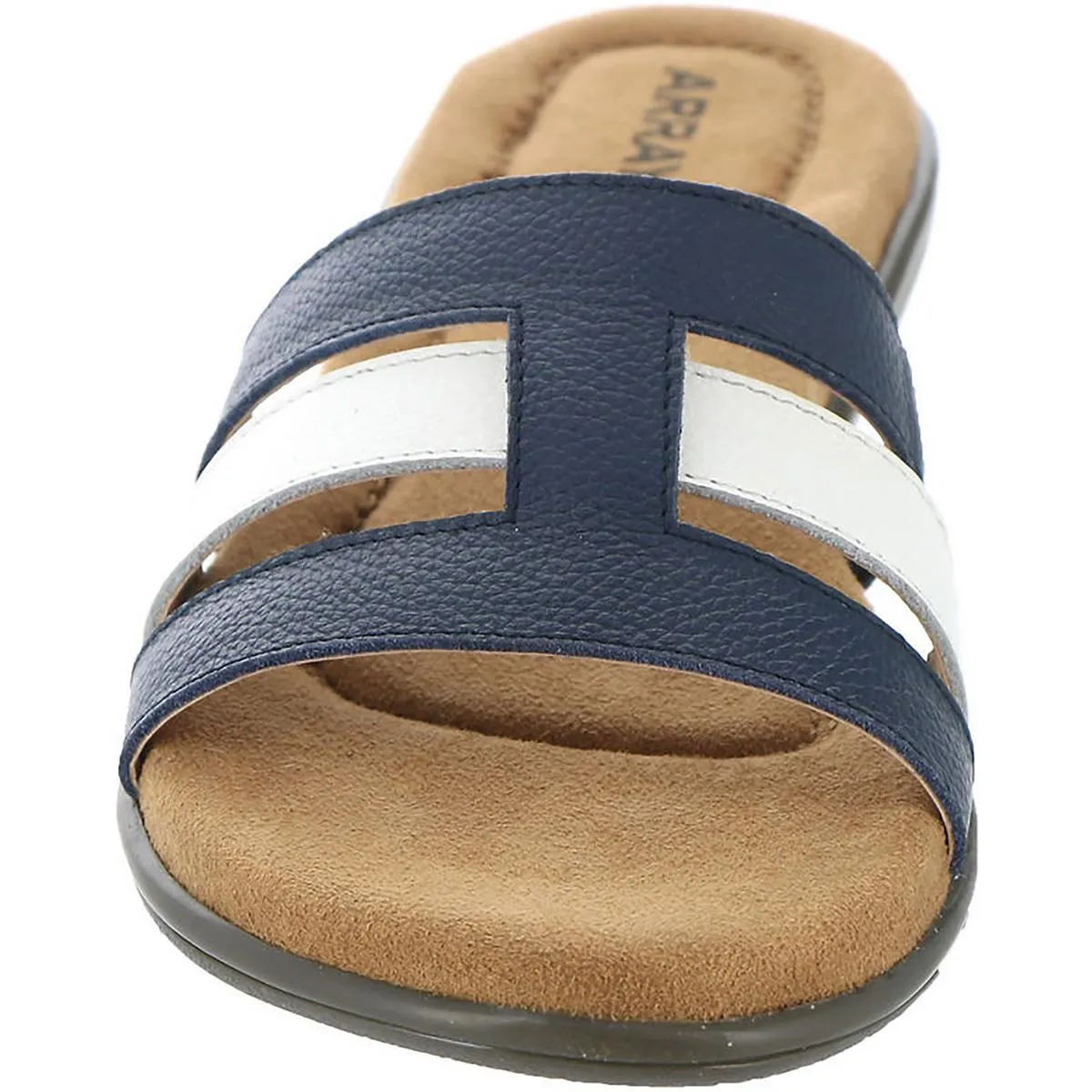 Sarasota  Womens Leather Slip On Slide Sandals