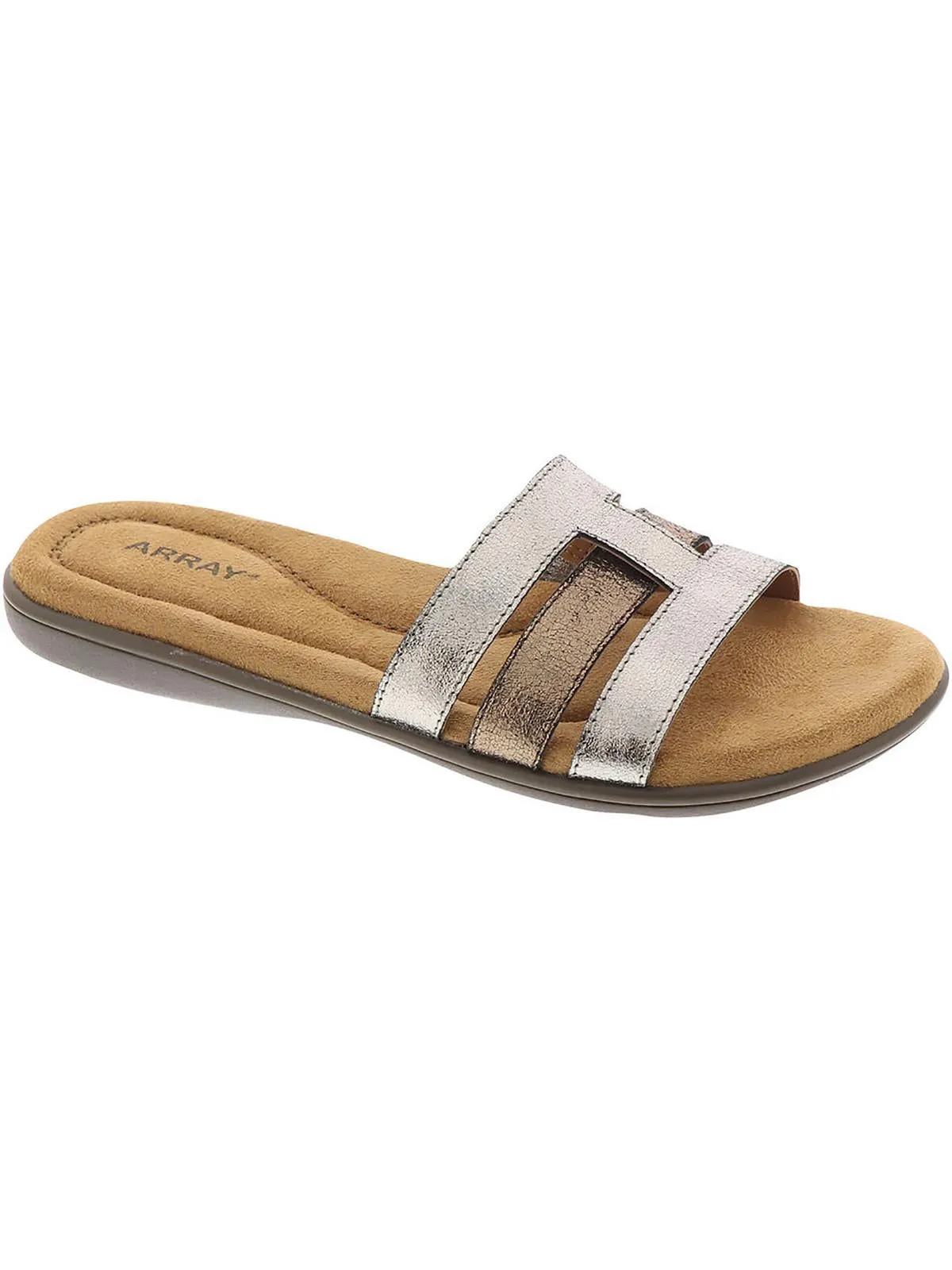 Sarasota  Womens Leather Slip On Slide Sandals