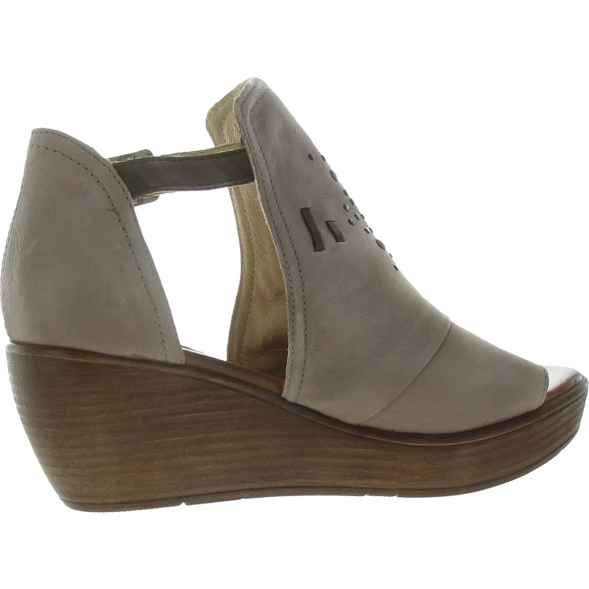 Saxen Womens Embellished Leather Wedge Sandals