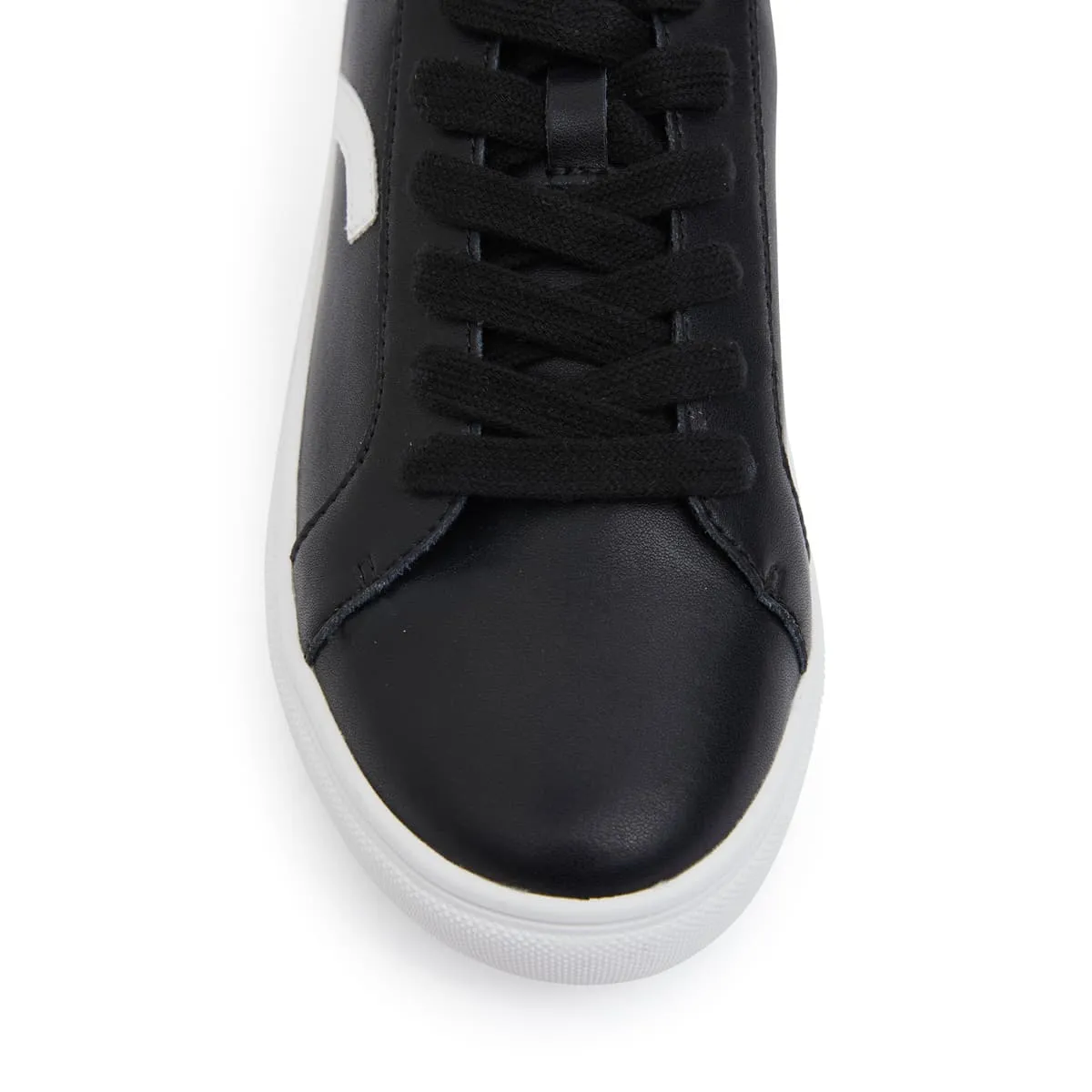 Saxon Sneaker in Black And White Leather