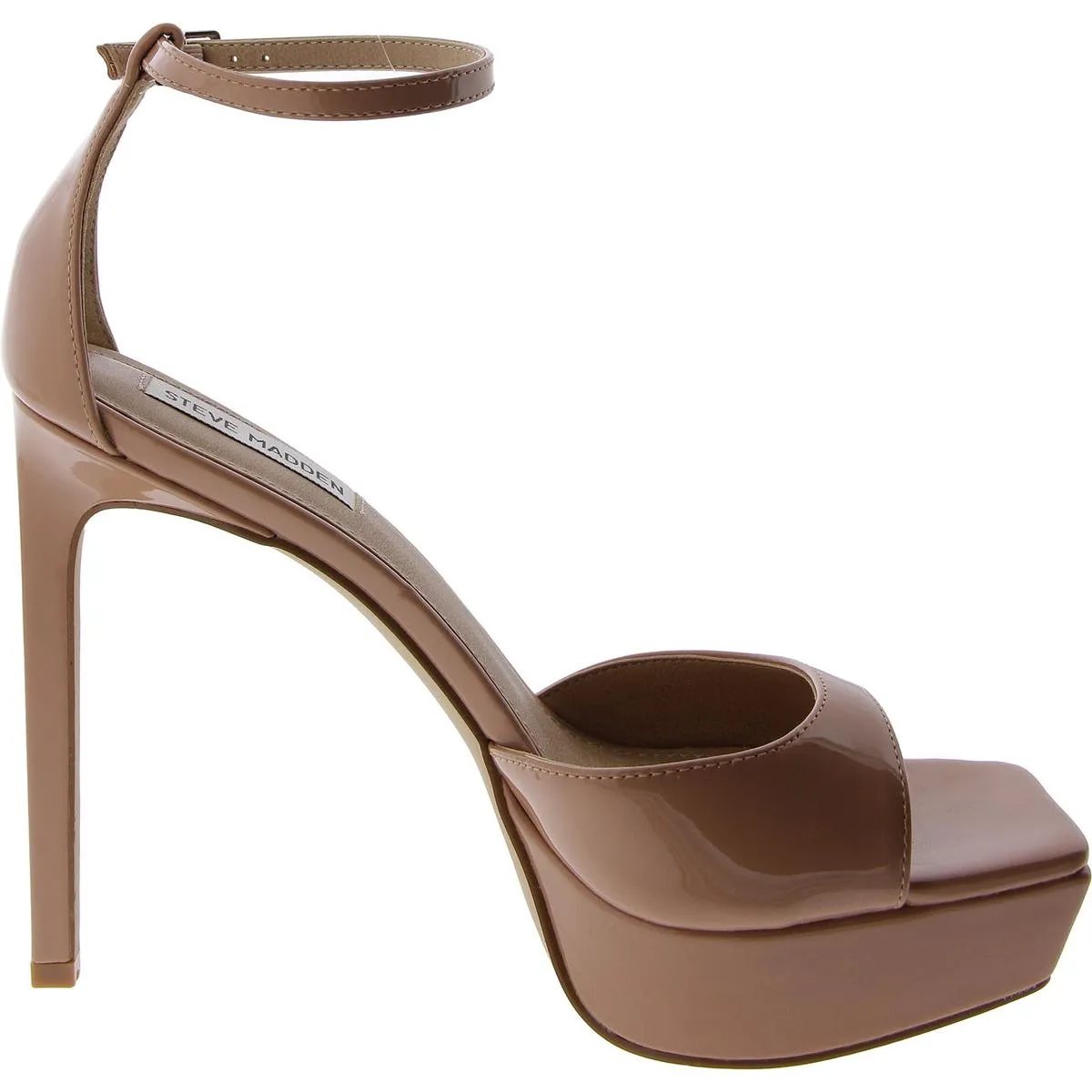 Scorch Womens Patent Ankle Strap Platform Heels