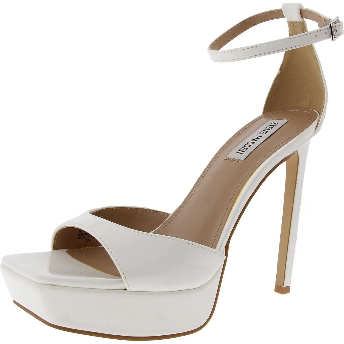 Scorch Womens Patent Ankle Strap Platform Heels
