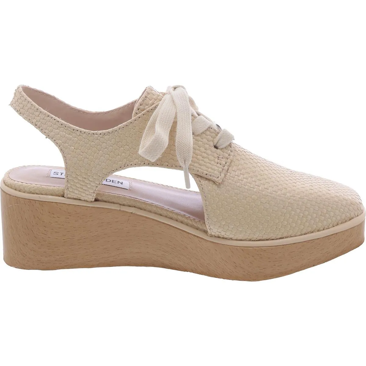 Seize Womens Raffia Lace-Up Slingbacks