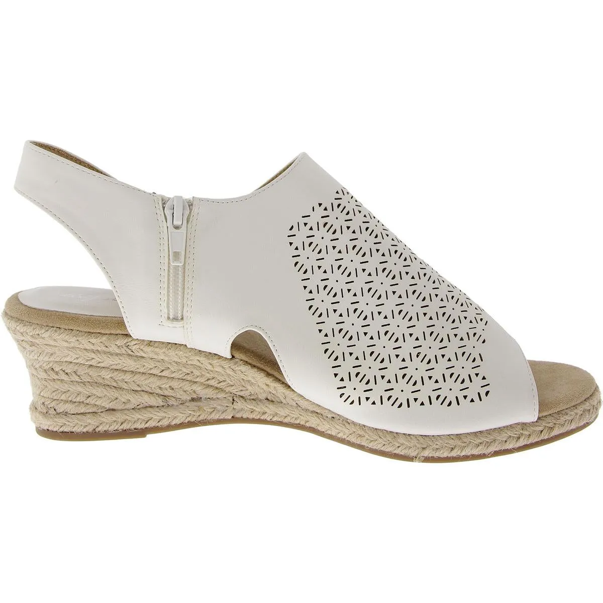 Serena Womens Open Toe Side Zipper Ankle Strap