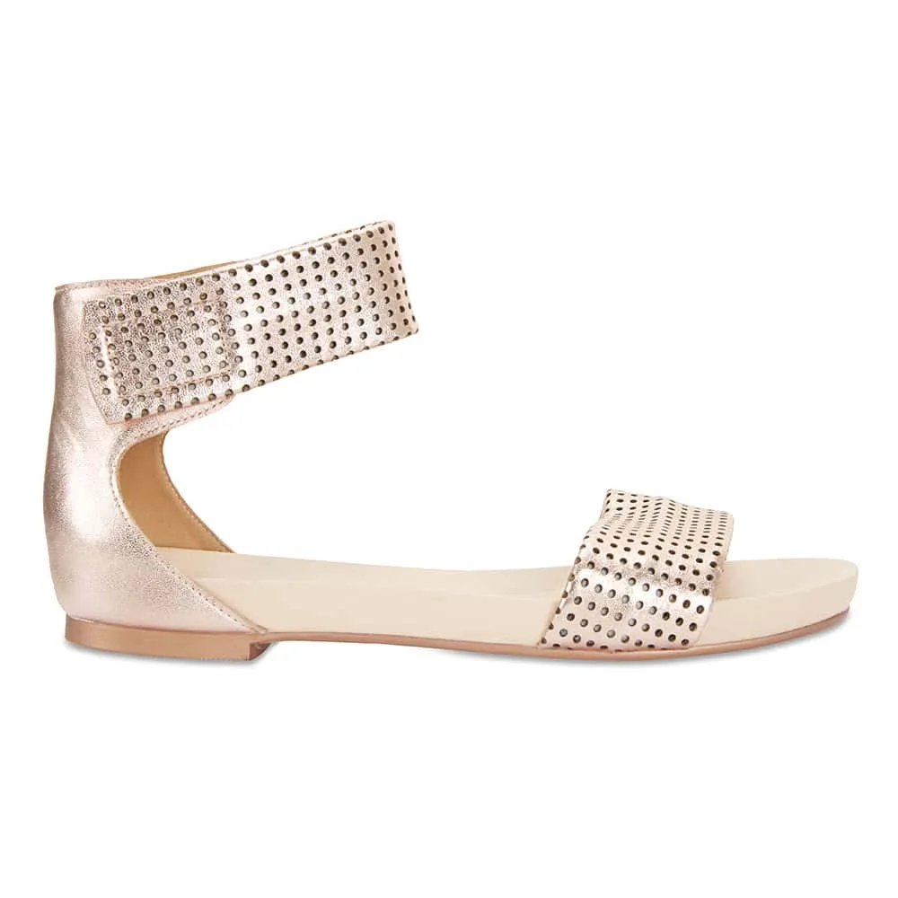 Shelly Sandal in Rose Gold Leather